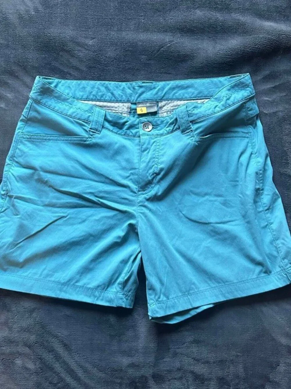Eddie Bauer Women’s Nylon Spandex Hiking Shorts 6 Teal Blue